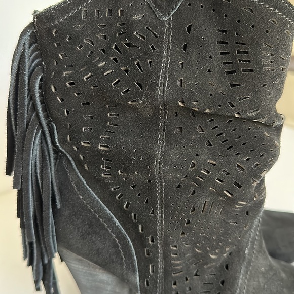 Naughty Monkey Women’s Black Suede Fringe Boot - Picture 7 of 9